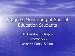 progress monitoring of special education students