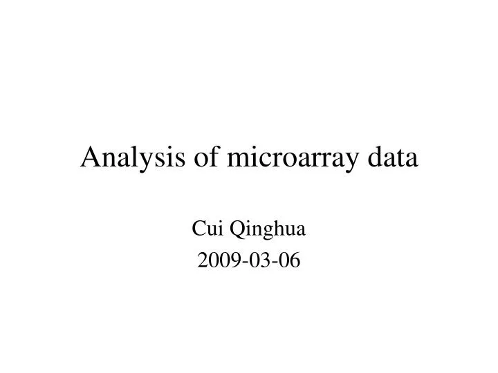 analysis of microarray data