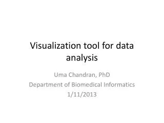 Visualization tool for data analysis