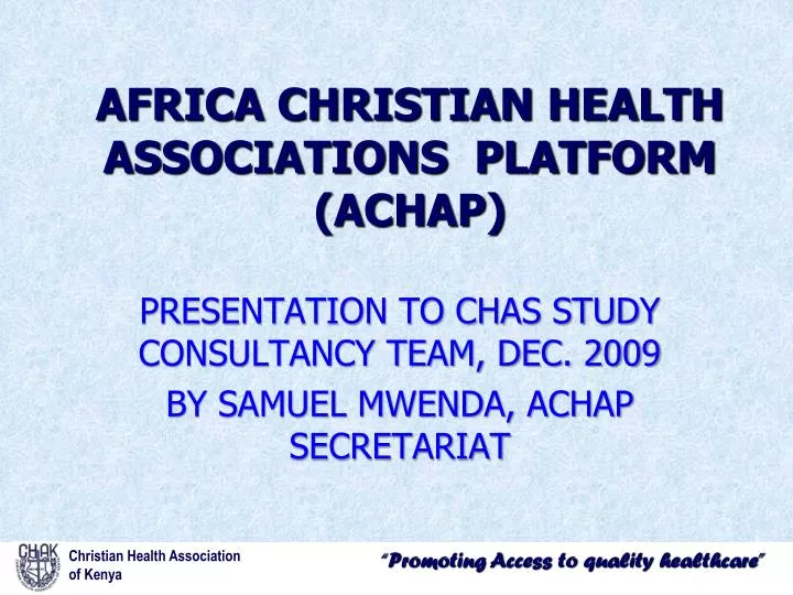 africa christian health associations platform achap