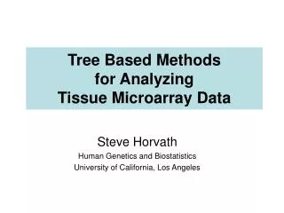 Tree Based Methods for Analyzing Tissue Microarray Data