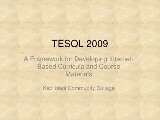 TESOL 2009