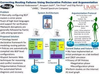 Correcting Routing Failures Using Declarative Policies and Argumentation