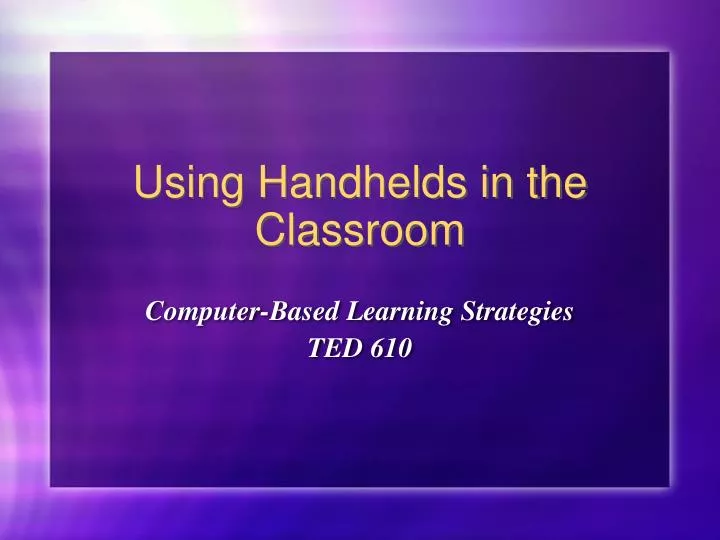 using handhelds in the classroom