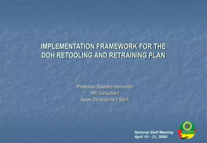 implementation framework for the doh retooling and retraining plan