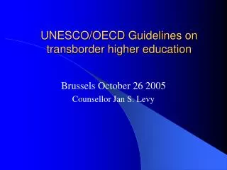 UNESCO/OECD Guidelines on transborder higher education