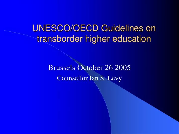 unesco oecd guidelines on transborder higher education