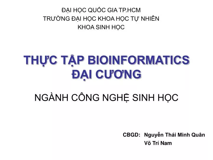 th c t p bioinformatics i c ng