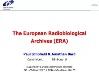 The European Radiobiological Archives (ERA)