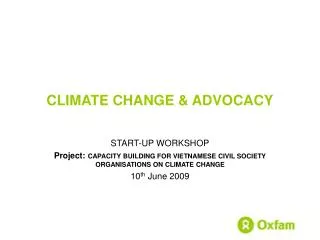 CLIMATE CHANGE &amp; ADVOCACY