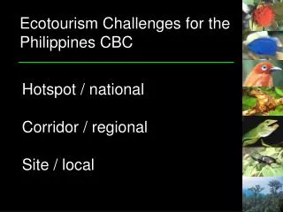 Ecotourism Challenges for the Philippines CBC