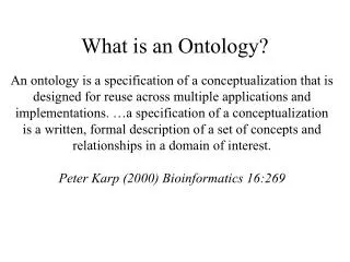 What is an Ontology?