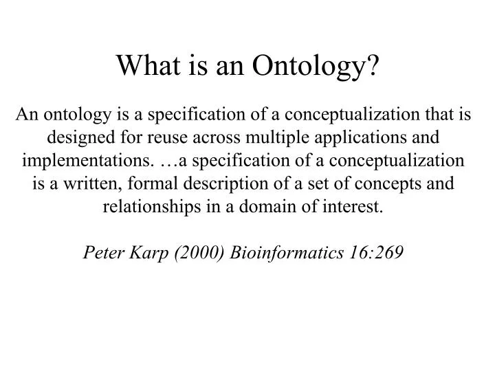 what is an ontology