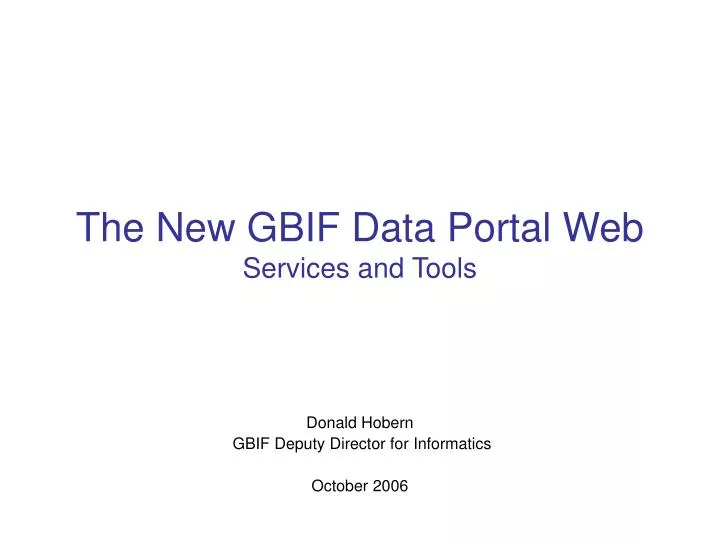 the new gbif data portal web services and tools