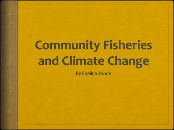 community fisheries and climate change