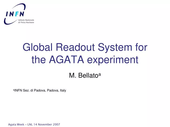 global readout system for the agata experiment