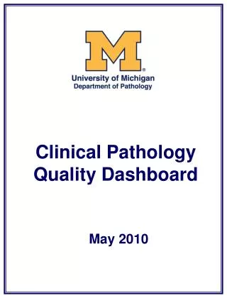 Clinical Pathology Quality Dashboard