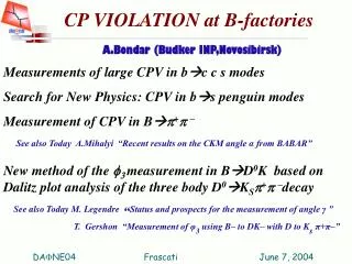 CP VIOLATION at B-factories