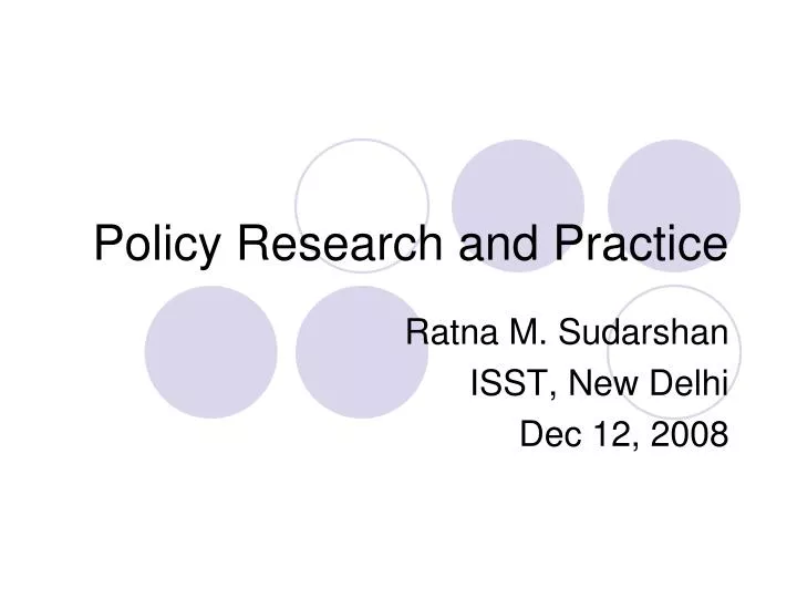 policy research and practice