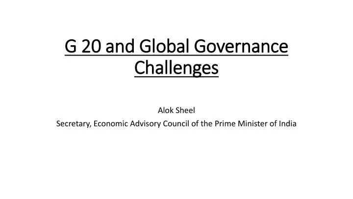 g 20 and global governance challenges