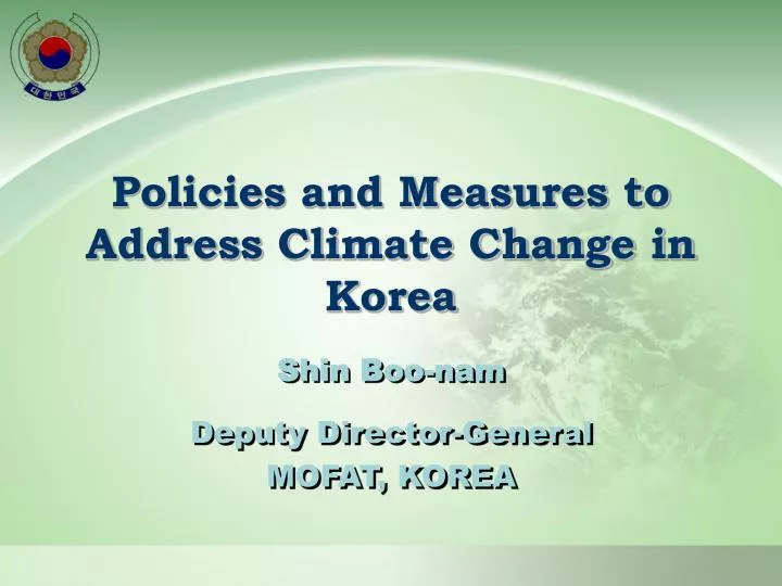 policies and measures to address climate change in korea
