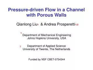 Pressure-driven Flow in a Channel with Porous Walls