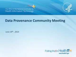 Data Provenance Community Meeting