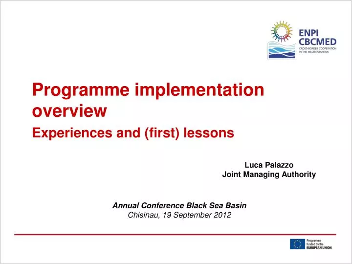 programme implementation overview experiences and first lessons