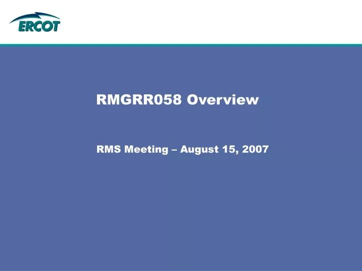 rmgrr058 overview