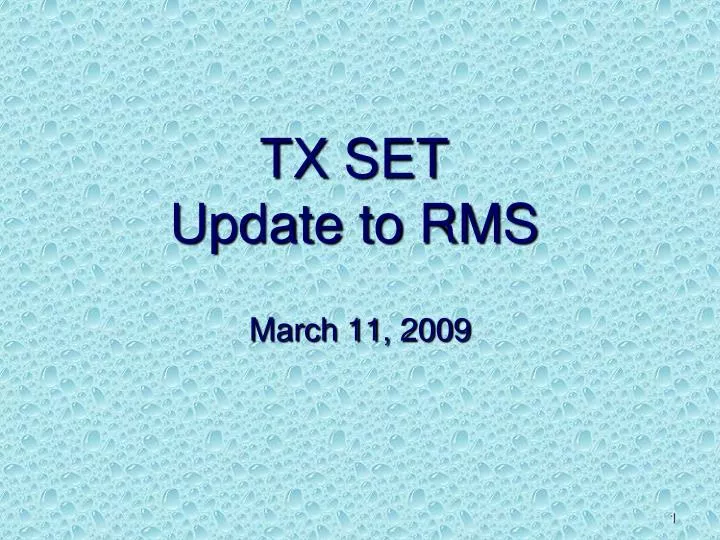 tx set update to rms