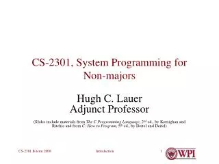 CS-2301, System Programming for Non-majors