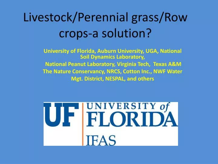 livestock perennial grass row crops a solution