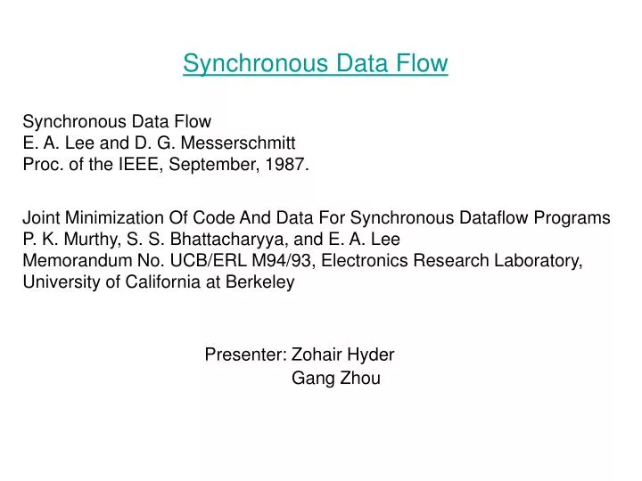 synchronous data flow