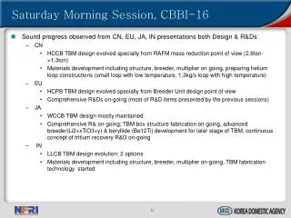 Saturday Morning Session, CBBI-16
