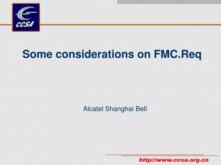 some considerations on fmc req