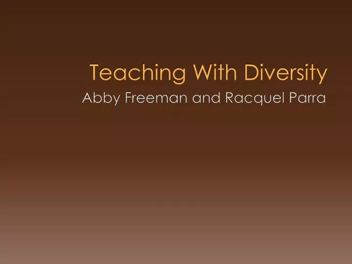 teaching with diversity