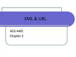 XML &amp; UBL