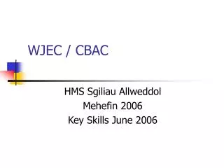 WJEC / CBAC