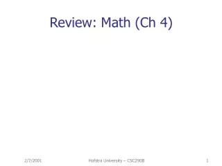 Review: Math (Ch 4)