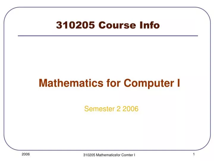 310205 course info