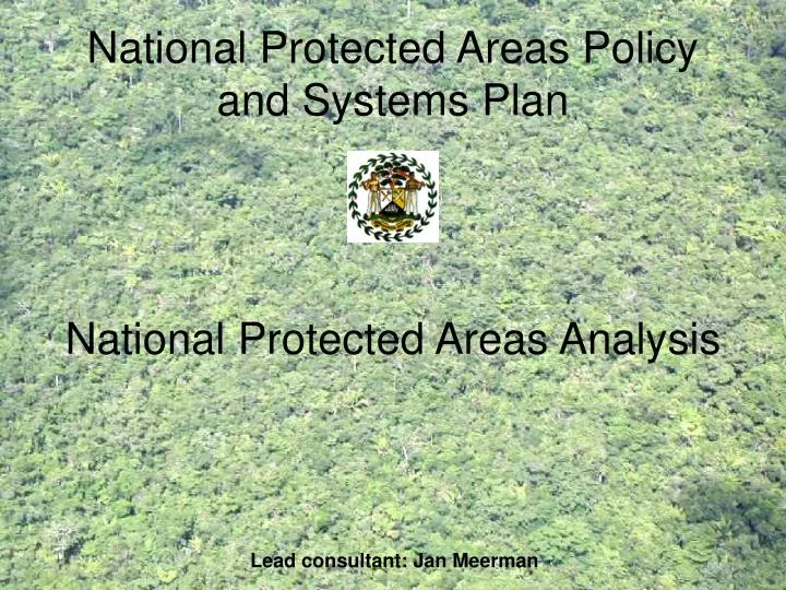 national protected areas policy and systems plan