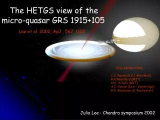 The HETGS view of the micro-quasar GRS 1915+105