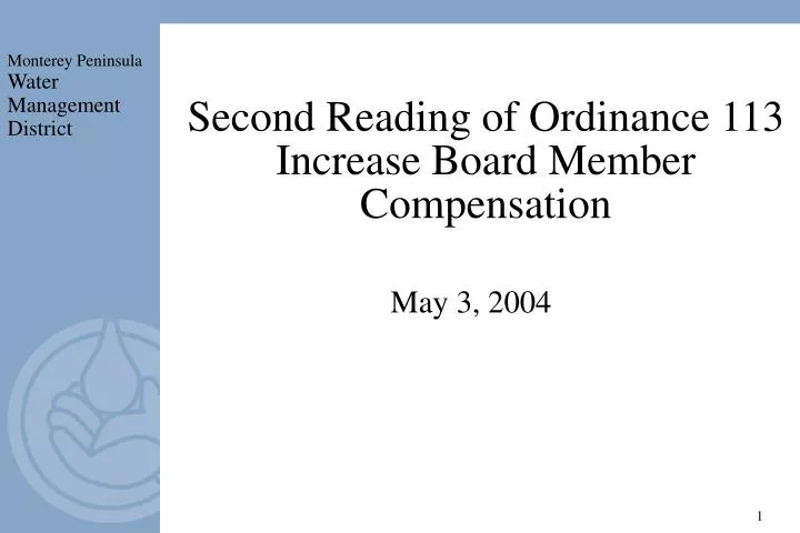 second reading of ordinance 113 increase board member compensation