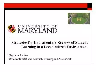 Strategies for Implementing Reviews of Student Learning in a Decentralized Environment