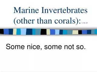 Marine Invertebrates (other than corals): 3-30-10