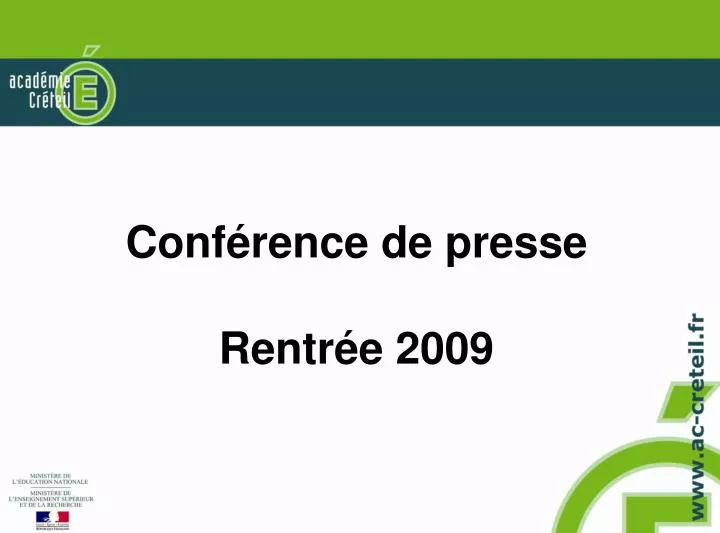 conf rence de presse rentr e 2009