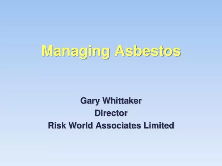 managing asbestos
