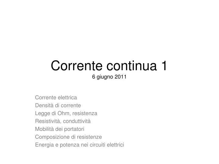 corrente continua 1 6 giugno 2011