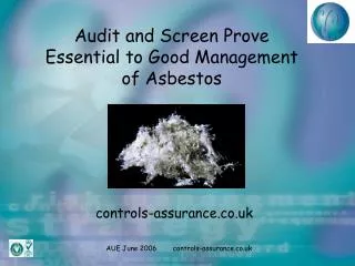 Audit and Screen Prove Essential to Good Management of Asbestos