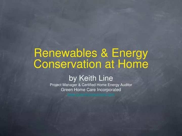 renewables energy conservation at home
